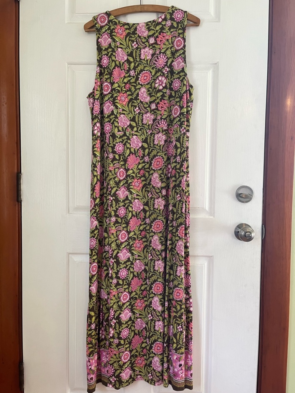 J.Jill Sleeveless Floral Maxi Dress in Pink and Green - Picture 4 of 5